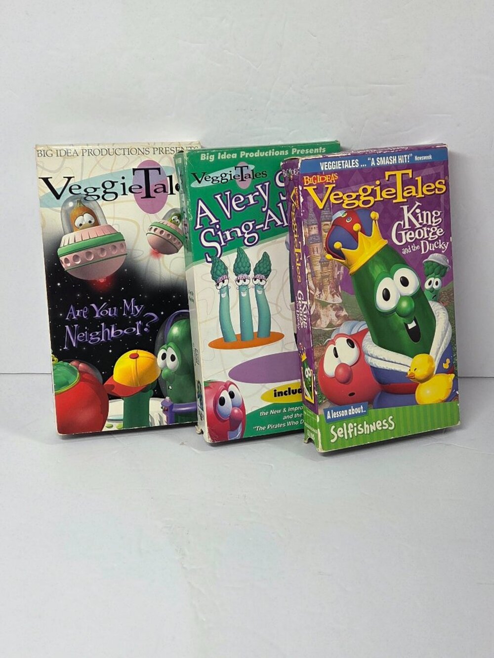 Big Idea VeggieTales VHS Lot 3: Are You My Neighbor/Silly Sing-Along/King George